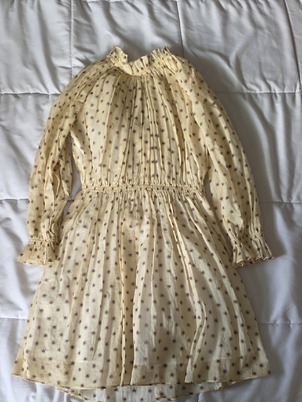 Burberry Cream Long-Sleeve Dress for Kids